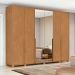 Guarda-Roupa Casal com Espelho e Pés Imperatore 6 Portas 6 Gavetas Amêndoa Clean