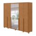 Guarda-Roupa Casal com Espelho e Pés Imperatore 6 Portas 8 Gavetas Amêndoa Clean