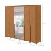 Guarda-Roupa Casal com Espelho e Pés Imperatore 6 Portas 8 Gavetas Amêndoa Clean