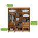 Guarda-Roupa Casal com Espelho e Pés Jazz 6 Portas 3 Gavetas Amêndoa Clean