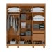 Guarda-Roupa Casal com Espelho e Pés Jazz 6 Portas 3 Gavetas Amêndoa Clean e Off White