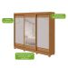 Guarda-Roupa Casal com Espelho e Pés Nice 3 Portas 4 Gavetas Amêndoa Clean e Off White