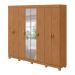 Guarda-Roupa Casal com Espelho e Pés Serenata 8 Portas 6 Gavetas Amêndoa Clean
