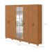Guarda-Roupa Casal com Espelho e Pés Serenata 8 Portas 6 Gavetas Amêndoa Clean