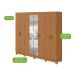 Guarda-Roupa Casal com Espelho e Pés Serenata 8 Portas 6 Gavetas Amêndoa Clean