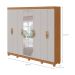 Guarda-Roupa Casal com Espelho e Pés Serenata 8 Portas 6 Gavetas Amêndoa Clean e Off White