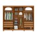 Guarda-Roupa Casal com Espelho e Pés Suavitá 6 Portas 6 Gavetas Amêndoa Clean e Off White