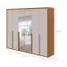 Guarda-Roupa Casal com Espelho e Sapateiro Imperatore 6 Portas 6 Gavetas Amêndoa Clean e Off White