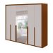 Guarda-Roupa Casal com Espelho e Sapateiro Imperatore 6 Portas 6 Gavetas Frassino e Off White