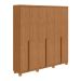 Guarda-Roupa Casal com Pés Alonzo 6 Portas 4 Gavetas Amêndoa Clean