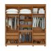 Guarda-Roupa Casal com Pés Alonzo 6 Portas 4 Gavetas Amêndoa Clean