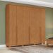 Guarda-Roupa Casal com Pés Alonzo 6 Portas 4 Gavetas Amêndoa Clean