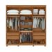 Guarda-Roupa Casal com Pés Alonzo 6 Portas 4 Gavetas Amêndoa Clean e Off White