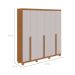 Guarda-Roupa Casal com Pés Alonzo 6 Portas 4 Gavetas Amêndoa Clean e Off White