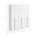 Guarda-Roupa Casal com Pés Alonzo 6 Portas 4 Gavetas Branco