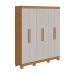 Guarda-Roupa Casal com Pés Andara 6 Portas 2 Gavetas Amêndoa Clean e Off White