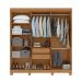 Guarda-Roupa Casal com Pés Andara 6 Portas 2 Gavetas Amêndoa Clean e Off White