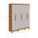 Guarda-Roupa Casal com Pés Andara 6 Portas 2 Gavetas Amêndoa Clean e Off White
