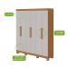 Guarda-Roupa Casal com Pés Andara 6 Portas 2 Gavetas Amêndoa Clean e Off White