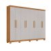 Guarda-Roupa Casal com Pés Andara 8 Portas 4 Gavetas Amêndoa Clean e Off White