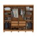 Guarda-Roupa Casal com Pés Andara 8 Portas 4 Gavetas Amêndoa Clean e Off White