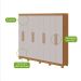 Guarda-Roupa Casal com Pés Andara 8 Portas 4 Gavetas Amêndoa Clean e Off White