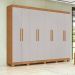 Guarda-Roupa Casal com Pés Andara 8 Portas 4 Gavetas Amêndoa Clean e Off White