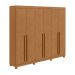 Guarda-Roupa Casal com Pés Bertha 6 Portas 4 Gavetas Amêndoa Clean
