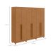 Guarda-Roupa Casal com Pés Bertha 6 Portas 4 Gavetas Amêndoa Clean