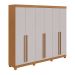 Guarda-Roupa Casal com Pés Bertha 6 Portas 4 Gavetas Amêndoa Clean e Off White