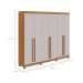 Guarda-Roupa Casal com Pés Bertha 6 Portas 4 Gavetas Amêndoa Clean e Off White