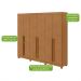Guarda-Roupa Casal com Pés Bertha 6 Portas 6 Gavetas Amêndoa Clean