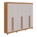 Guarda-Roupa Casal com Pés Bertha 6 Portas 6 Gavetas Amêndoa Clean e Off White
