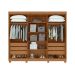 Guarda-Roupa Casal com Pés Bertha 6 Portas 6 Gavetas Amêndoa Clean e Off White