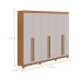 Guarda-Roupa Casal com Pés Bertha 6 Portas 6 Gavetas Amêndoa Clean e Off White