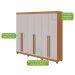 Guarda-Roupa Casal com Pés Bertha 6 Portas 6 Gavetas Amêndoa Clean e Off White
