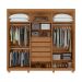 Guarda-Roupa Casal com Pés Áries 6 Portas 5 Gavetas Amêndoa Clean