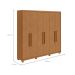 Guarda-Roupa Casal com Pés Áries 6 Portas 5 Gavetas Amêndoa Clean