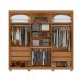 Guarda-Roupa Casal com Pés Áries 6 Portas 5 Gavetas Amêndoa Clean