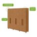 Guarda-Roupa Casal com Pés Áries 6 Portas 5 Gavetas Amêndoa Clean