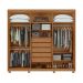 Guarda-Roupa Casal com Pés Áries 6 Portas 5 Gavetas Amêndoa Clean e Off White
