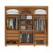 Guarda-Roupa Casal com Pés Áries 6 Portas 5 Gavetas Amêndoa Clean e Off White
