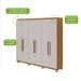 Guarda-Roupa Casal com Pés Áries 6 Portas 5 Gavetas Amêndoa Clean e Off White