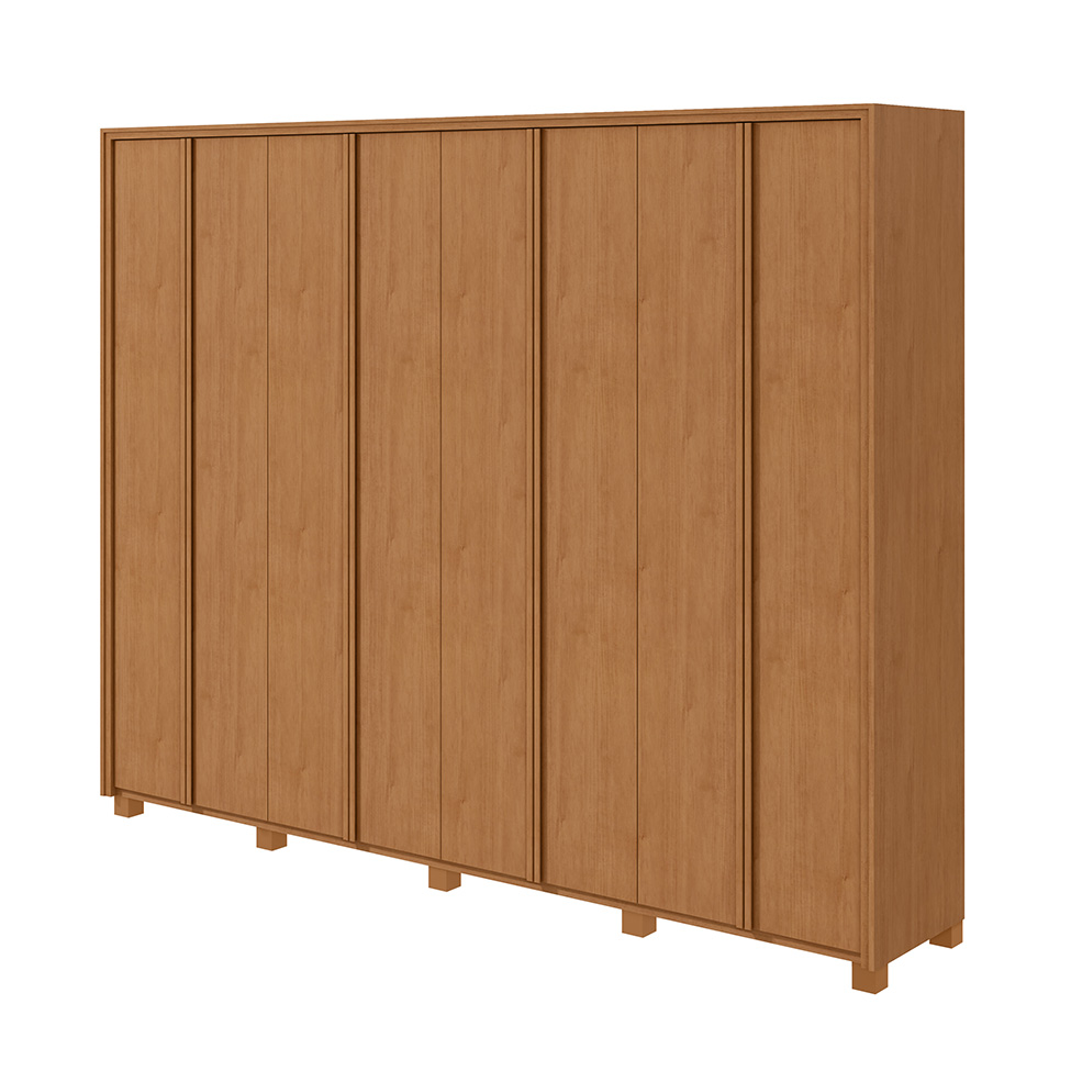 Guarda-Roupa Casal com Pés Ergon 8 Portas 6 Gavetas Amêndoa Clean