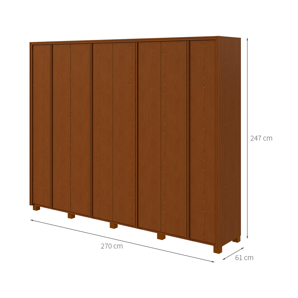 Guarda-Roupa Casal com Pés Ergon 8 Portas 6 Gavetas Frassino