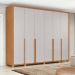 Guarda-Roupa Casal com Pés Imperatore 6 Portas 6 Gavetas Amêndoa Clean e Off White