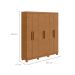 Guarda-Roupa Casal com Pés Jazz 6 Portas 3 Gavetas Amêndoa Clean