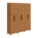 Guarda-Roupa Casal com Pés Jazz 6 Portas 3 Gavetas Amêndoa Clean