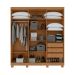 Guarda-Roupa Casal com Pés Jazz 6 Portas 3 Gavetas Amêndoa Clean
