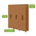 Guarda-Roupa Casal com Pés Jazz 6 Portas 3 Gavetas Amêndoa Clean